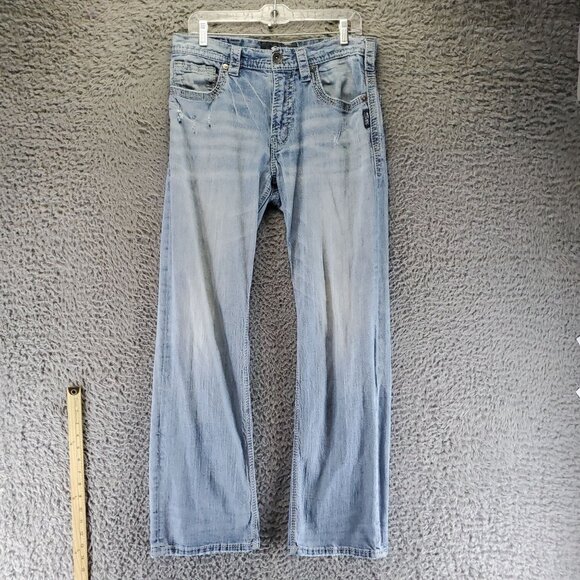 Silver Jeans Mens 32x34 Blue Gordie Relaxed Fit Stretch Denim - Picture 1 of 12